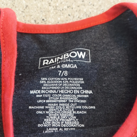 Rainbow High Girl’s Fashion Top red Sparkle size 7/8 - Picture 5 of 7